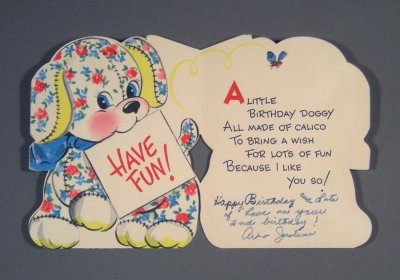 画像1: "HAPPY BIRTHDAY" PUPPY CARD