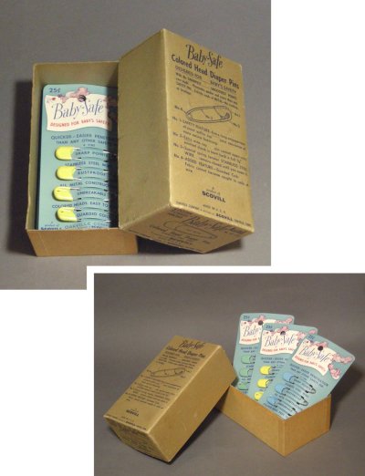 画像3: 1940-50's "Baby-Safe" Colored Head Diaper Pins 3シートset 【DEAD-STOCK】