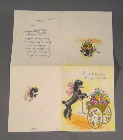 画像3: "FLOWER CART POODLE" BIRTHDAY CARD