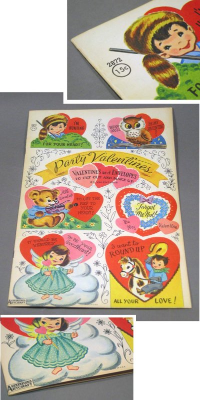 画像3: 1950's-early 60's "Party Valentines" CARD BOOK（Cut 0ut Card 25枚）
