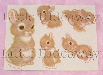 画像1: 1980's "Fuzzy Bunny" Sticker Sheet