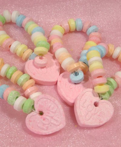 画像1: "LOVE BEADS" Candy Charm Bracelet PINK4本set