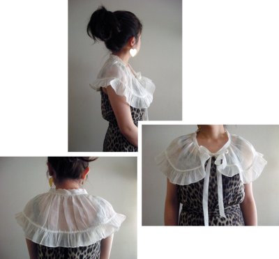 画像2: 1970's White Frill Vintage Shawl&Collar