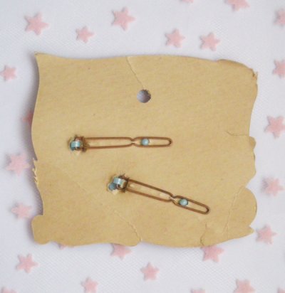 画像3: 1950's "Blue Ponies" Pair Hair Barrette【台紙付きDEAD-STOCK♡】