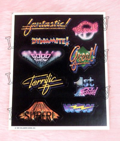 画像1: 1980's "NEON LOGO" sticker sheet