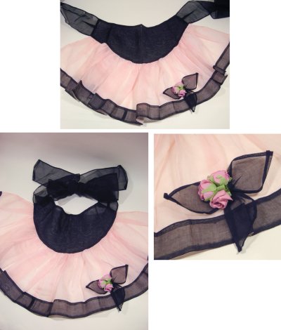 画像2: 1950-60's "PINK×BLACK×ROSETTE" Half Apron ♡AMERICAN DINER's STYLE♡