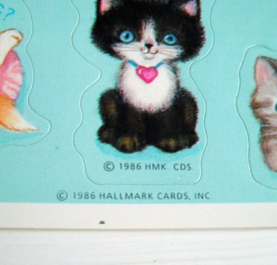 画像2: 1980's Hallmark "KITTENS" Sticker Sheet 