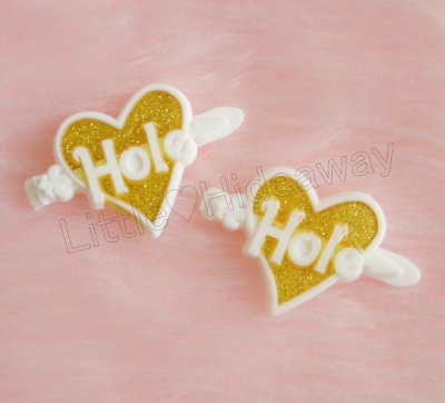 画像3: 1990's "Hole：Courtney Love" GLITTER HEART BARRETTE：WHITE【DEAD-STOCK♡】