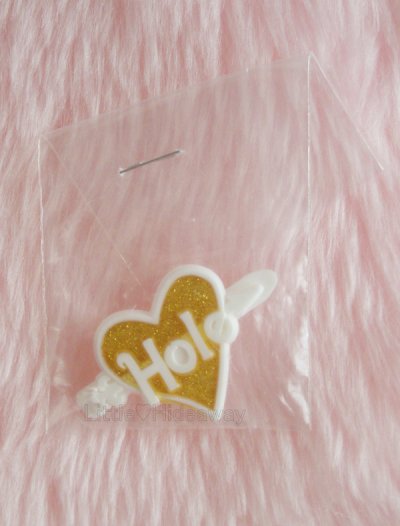 画像2: 1990's "Hole：Courtney Love" GLITTER HEART BARRETTE：WHITE【DEAD-STOCK♡】