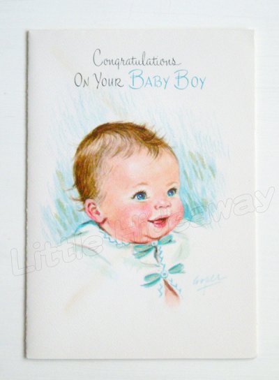画像1: "Congratulations ON YOUR BABY BOY" CARD
