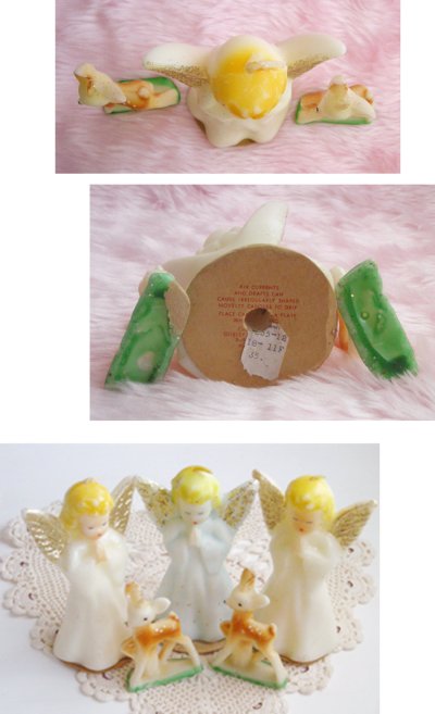 画像3: 1950's VINTAGE GURLEY "Angel & Bambi" Candles（3点set）