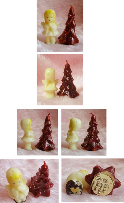 画像2: VINTAGE GURLEY "Angels and Christmas Tree" Candles（4点set）
