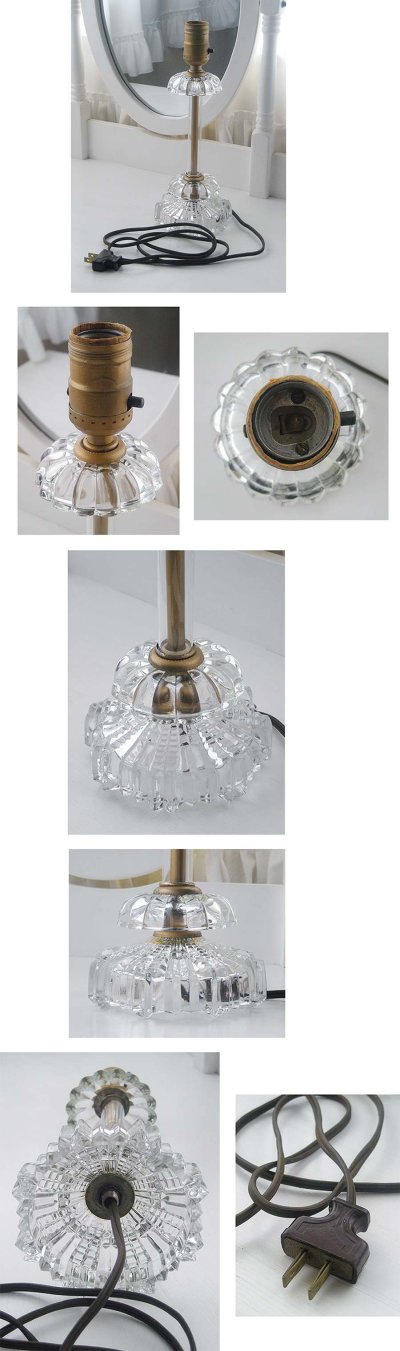 画像3: 1950's "PLEATS SHADE×BOW" French Glass Vintage Lamp