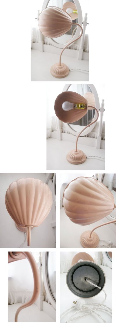 画像2: Vintage "PINK SHELL DESIGN SHADE" Gooseneck Lamp 