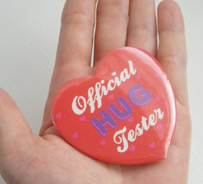 画像2: 1980's Vintage "Official HUG Tester"  Heart Shaped  Badge 