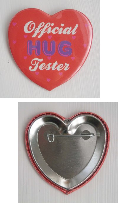 画像1: 1980's Vintage "Official HUG Tester"  Heart Shaped  Badge 