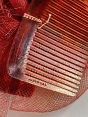 画像5: 1950's Vintage   "VELVET RED BOW & TULLE"  Head Piece Comb【バラ売り】 コーム付ヘアアクセサリー (5)