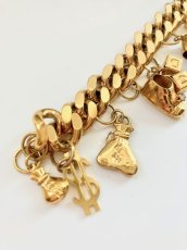 画像3: Vintage "BABY & MONEY"  Charm Bracelet with Original Box  -ゴールドチェーンブレスレット- (3)