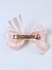 画像4:  【Little Hideaway】 Vintage Bow & Cabochon  "ROSE" Parts   -リボンバレッタ- (4)