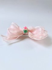 画像3:  【Little Hideaway】 Vintage Bow & Cabochon  "ROSE" Parts   -リボンバレッタ- (3)