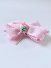 画像3: 【Little Hideaway】 Vintage Bow & Cabochon  "ROSE" Parts   -リボンバレッタ- (3)