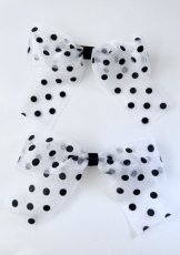 画像7:  【Little Hideaway】 Organdy Bow   "POLKA DOTS"   -リボンバレッタ- (7)