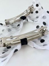 画像6:  【Little Hideaway】 Organdy Bow   "POLKA DOTS"   -リボンバレッタ- (6)