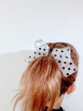 画像8:  【Little Hideaway】 Organdy Bow   "POLKA DOTS"   -リボンバレッタ- (8)