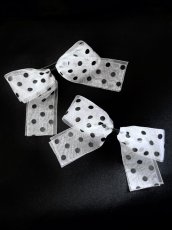 画像1:  【Little Hideaway】 Organdy Bow   "POLKA DOTS"   -リボンバレッタ- (1)