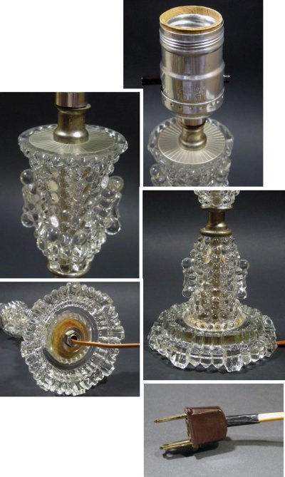 画像2: "Frilly Dot Shade" Hobnail Glass Lamp 