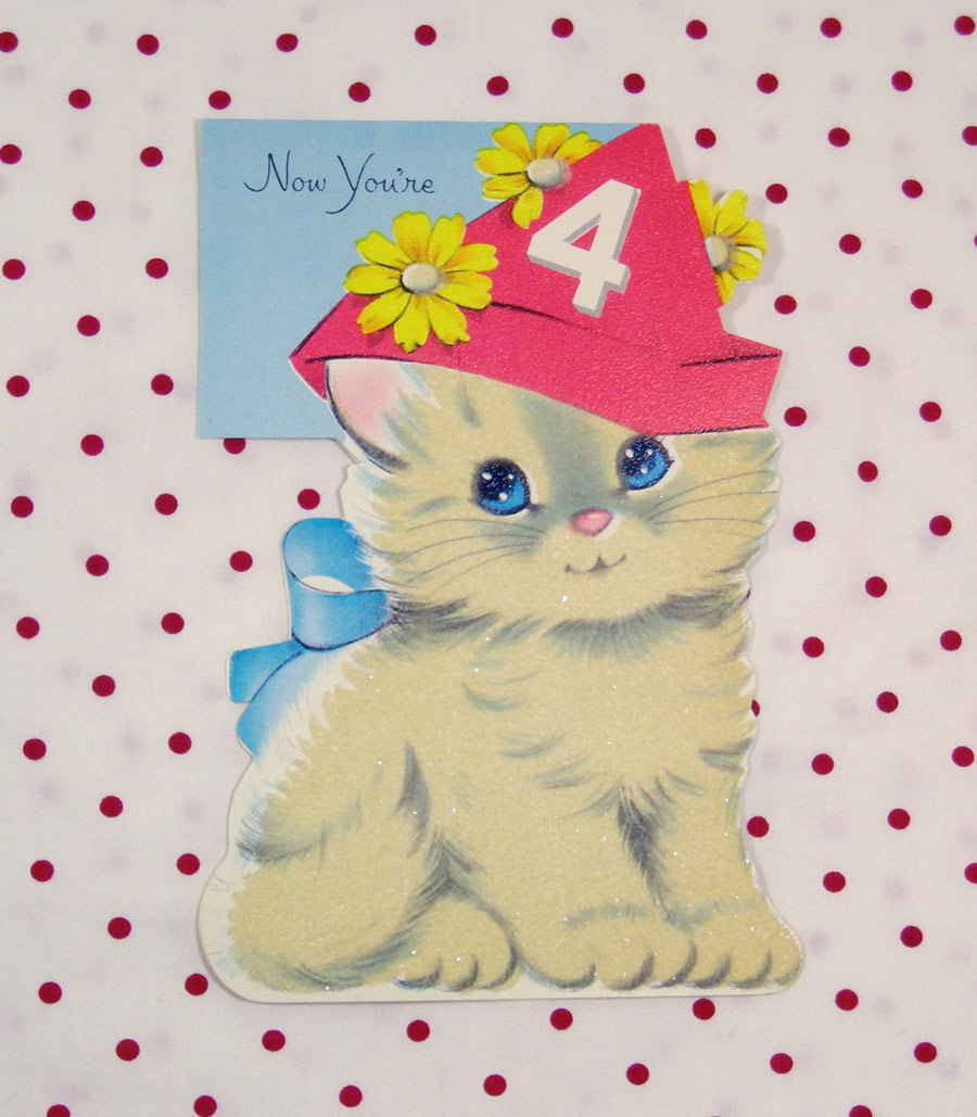 画像1: "Now You're 4" KITTEN CARD (1)